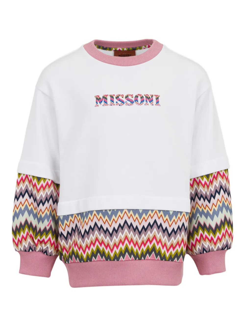 

Топ с зигзагообразным узором и логотипом Missoni Kids, белый