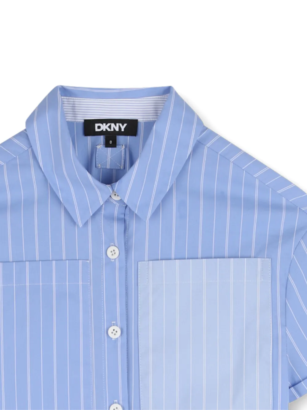 Полосатое платье асимметричного кроя Dkny Kids, синий — фото 3