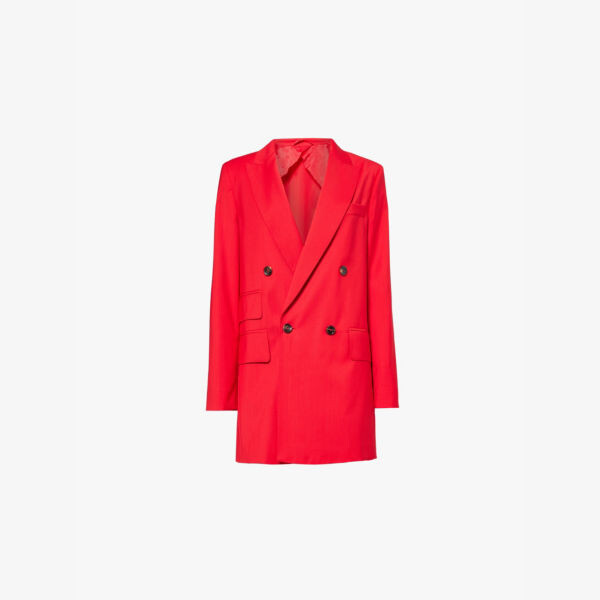 

Двубортный шерстяной пиджак Nebbie Max Mara, красный