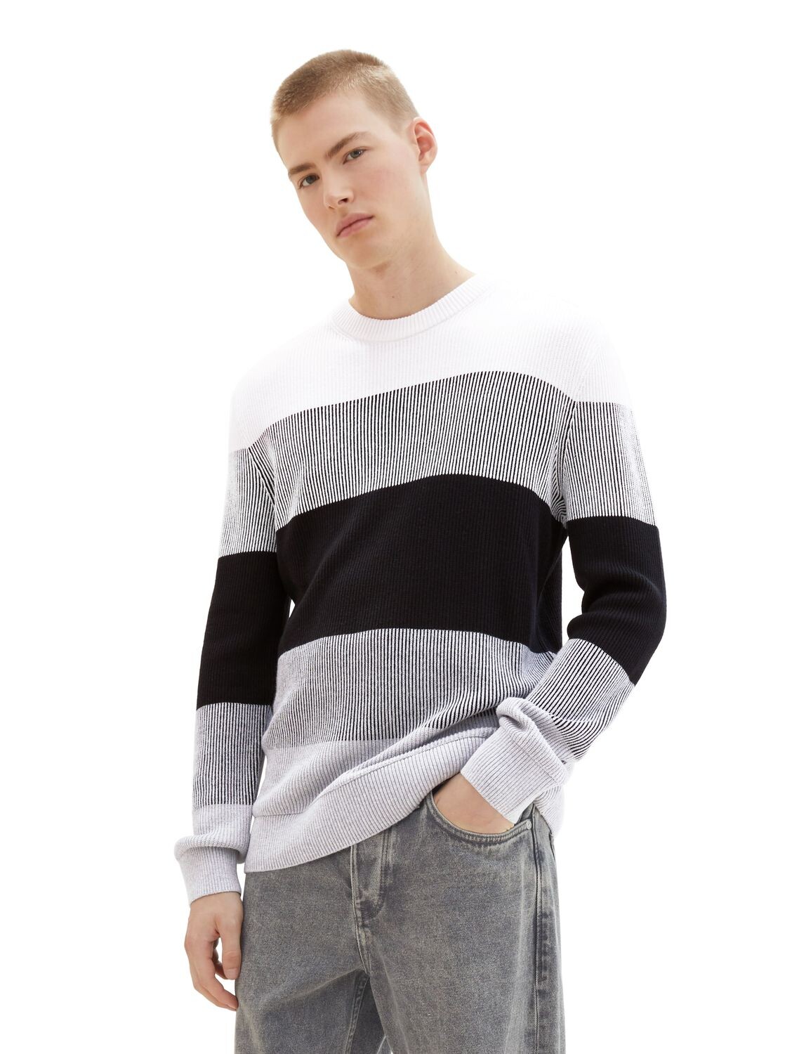 

Пуловер TOM TAILOR Denim STRUCTURED COLORBLOCK, разноцветный