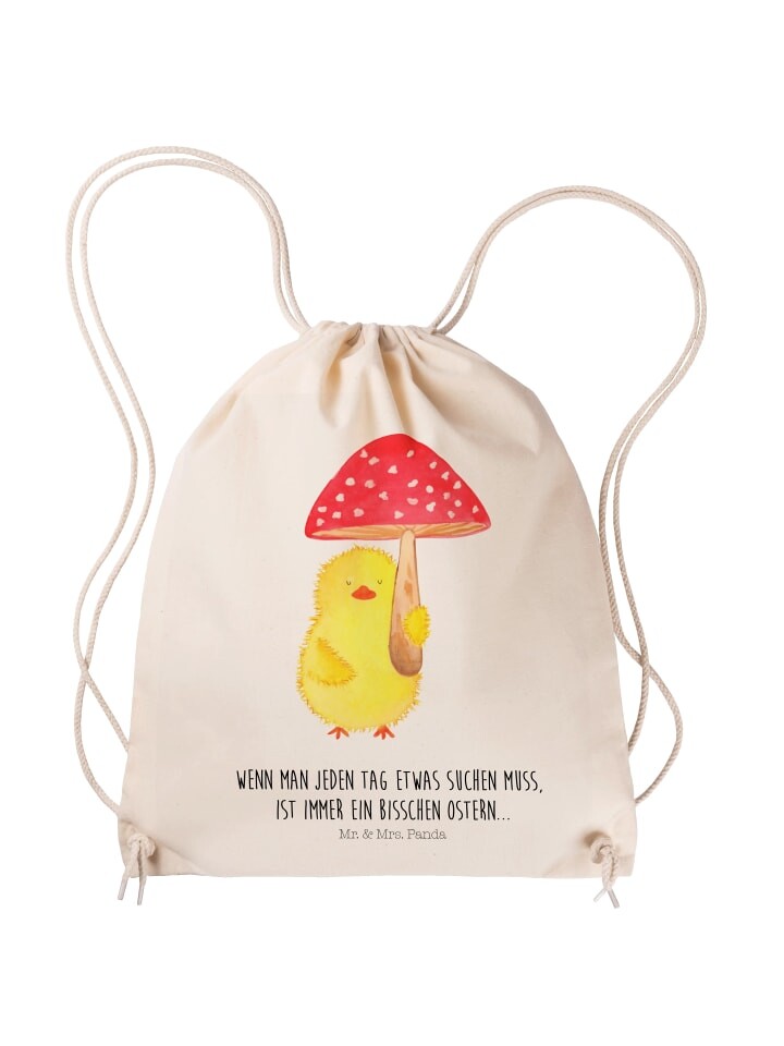 

Спортивная куртка Mr. & Mrs. Panda Sportbeutel Küken Fliegenpilz mit Spruch, кремовый