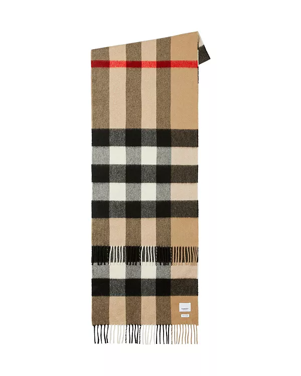 

Клетчатый кашемировый шарф Burberry, бежевый