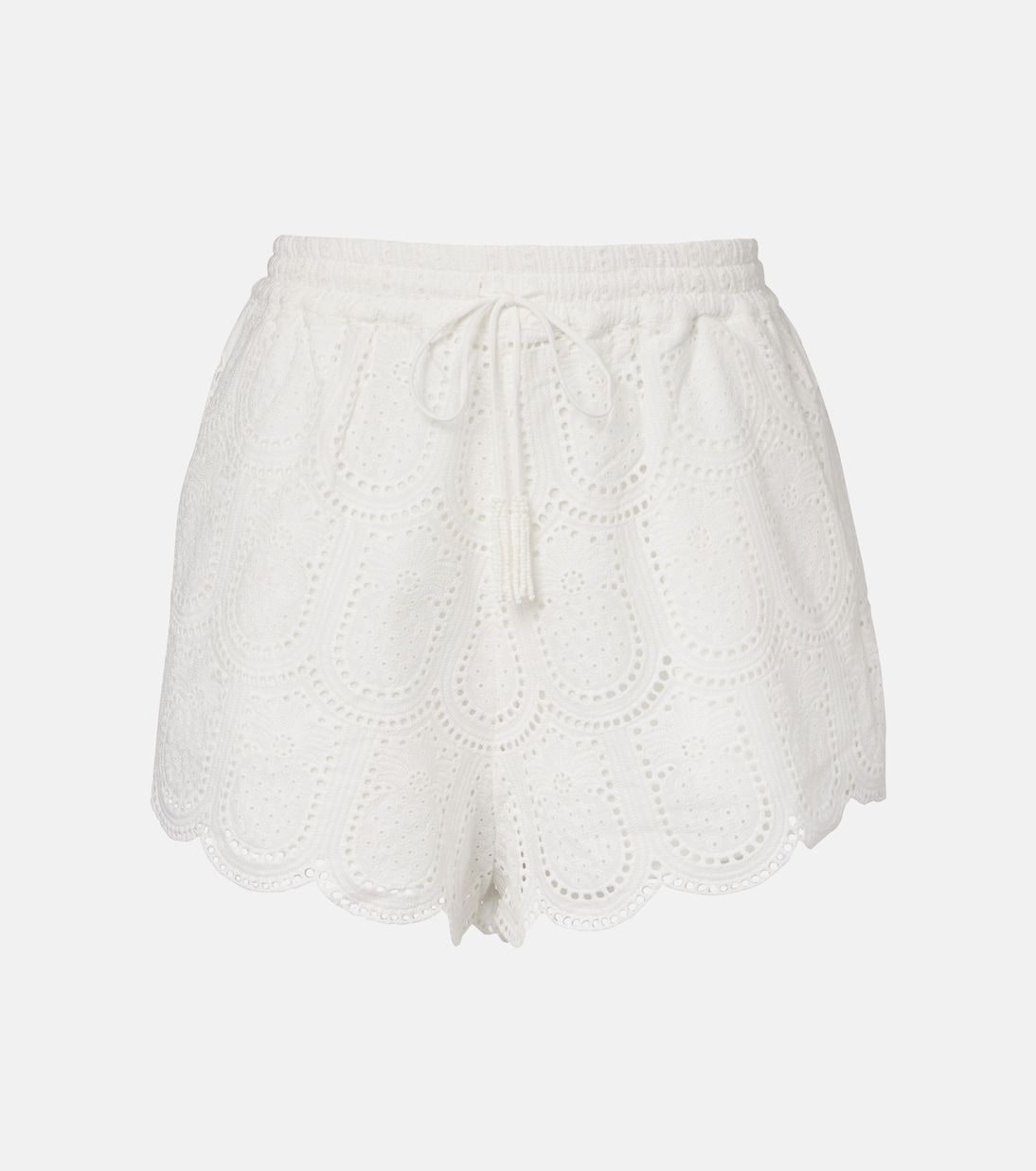 

Шорты из хлопка с вышивкой ришелье Farm Rio, Off-White