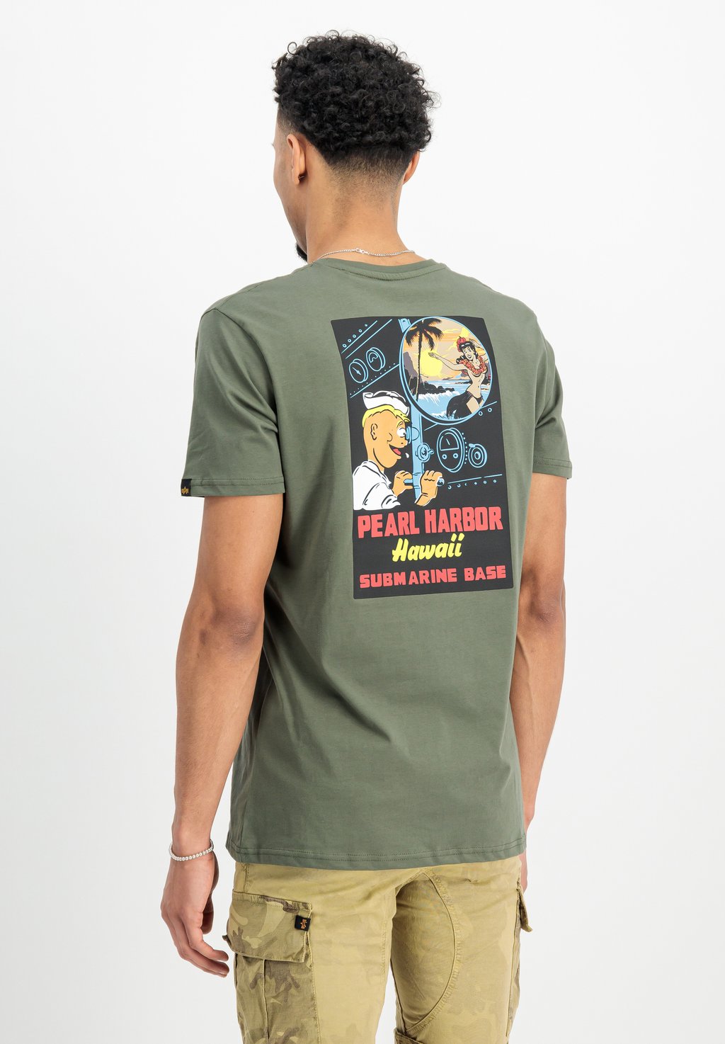 

Футболка с принтом PEARL HARBOR Alpha Industries, темно-оливковый