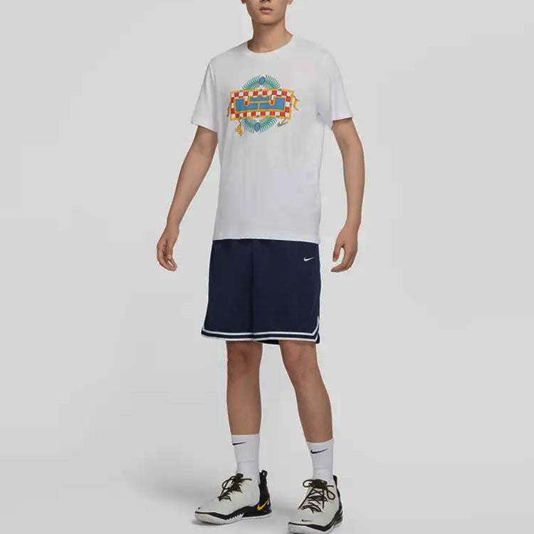 Шорты Men's Nike Dri-Fit DNA Logo Printing Stripe Drawstring Lacing Sports Shorts Deep Navy Blue DH7161-410 — фото 3