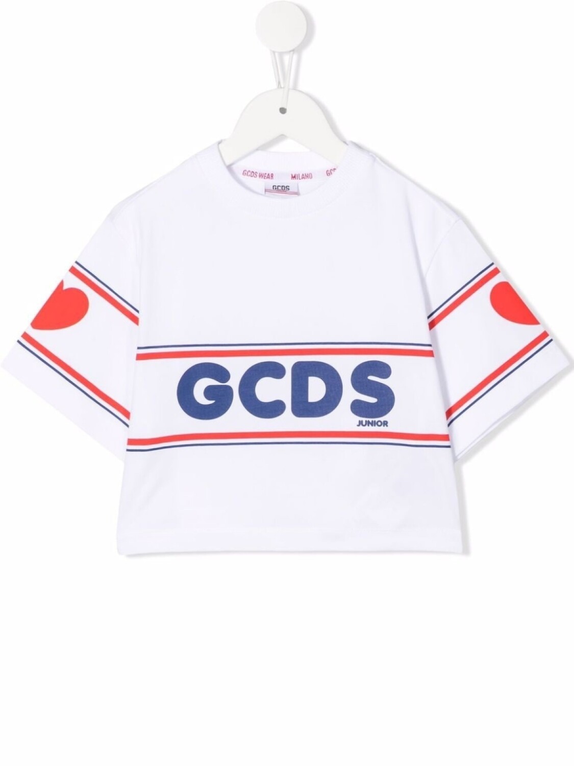 

Gcds Kids топ с короткими рукавами и логотипом, белый