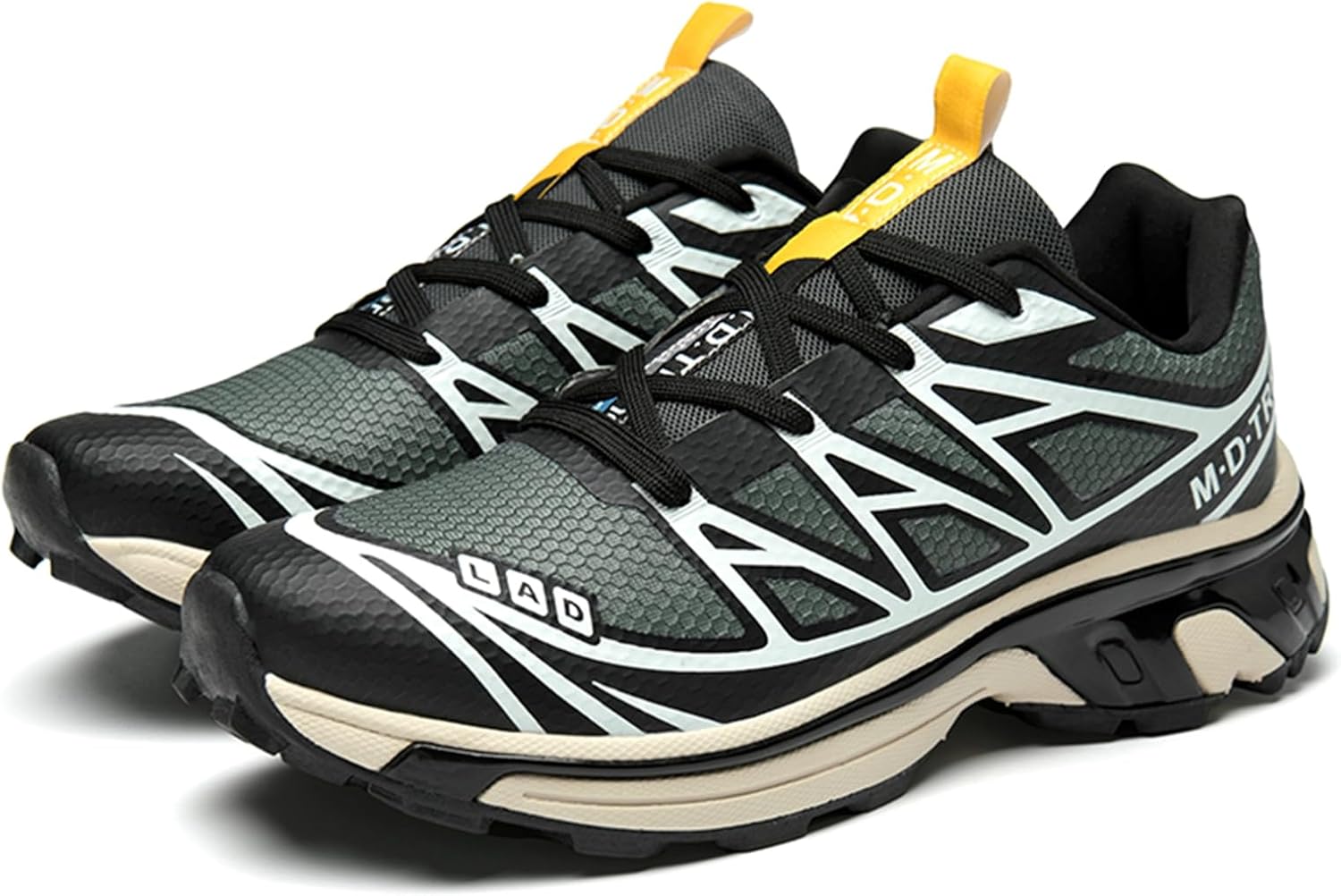 

Мужские спортивные кроссовки с закругленным носком, сетчатой конструкцией, дышащей шнуровкой, противоскользящим покрытием, легкие и удобные, идеально подходят для бега осенью и зимой, езды на велосипеде, ходьбы и занятий фитнесом Qaoterod, зелен...