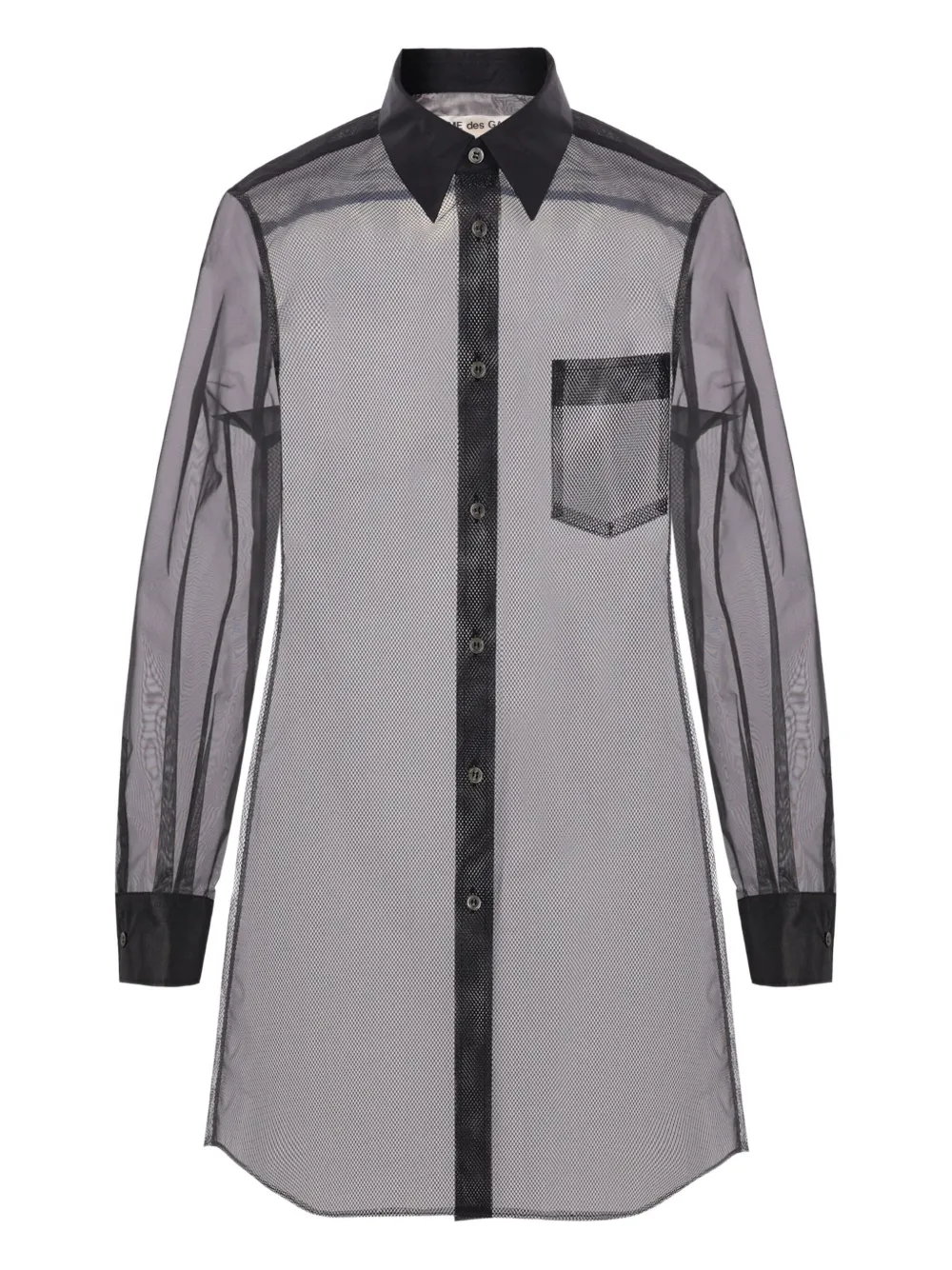 

Прозрачный топ с рюшами COMME DES GARCONS, черный