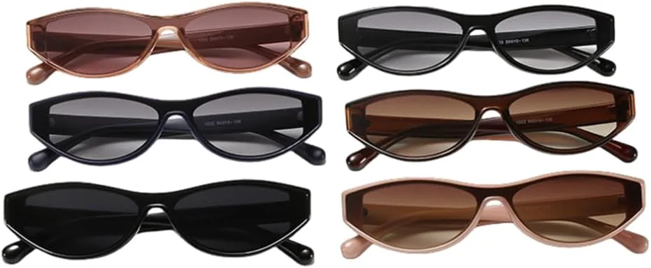 

Модные маленькие цельные солнцезащитные очки в винтажном стиле «кошачий глаз» для женщин, уникальные панк-очки с защитой от УФ-излучения UV400 VRTRFFTR, Clear-pink