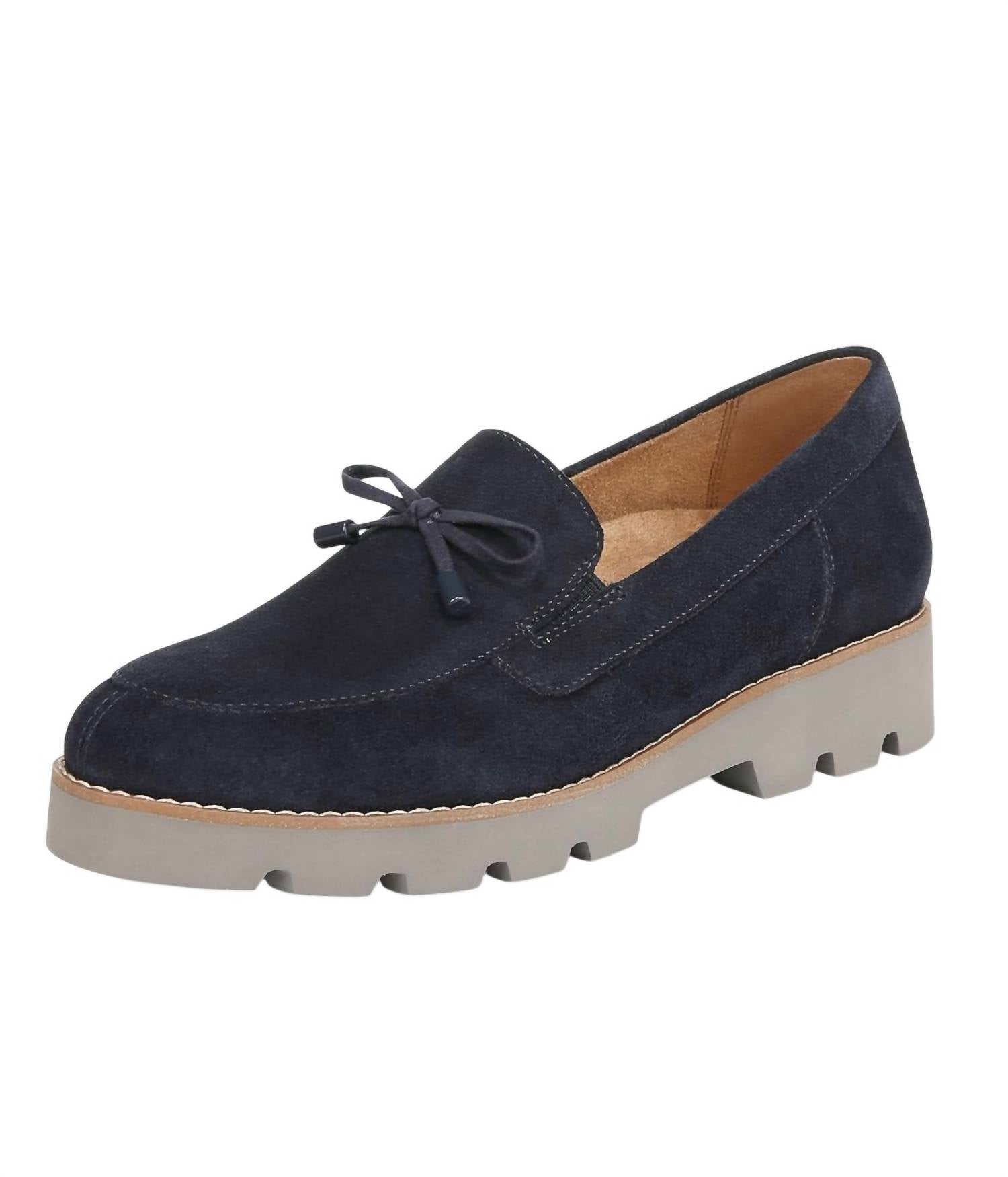 Женские замшевые лоферы Finley с бантом в цвете navy Vionic