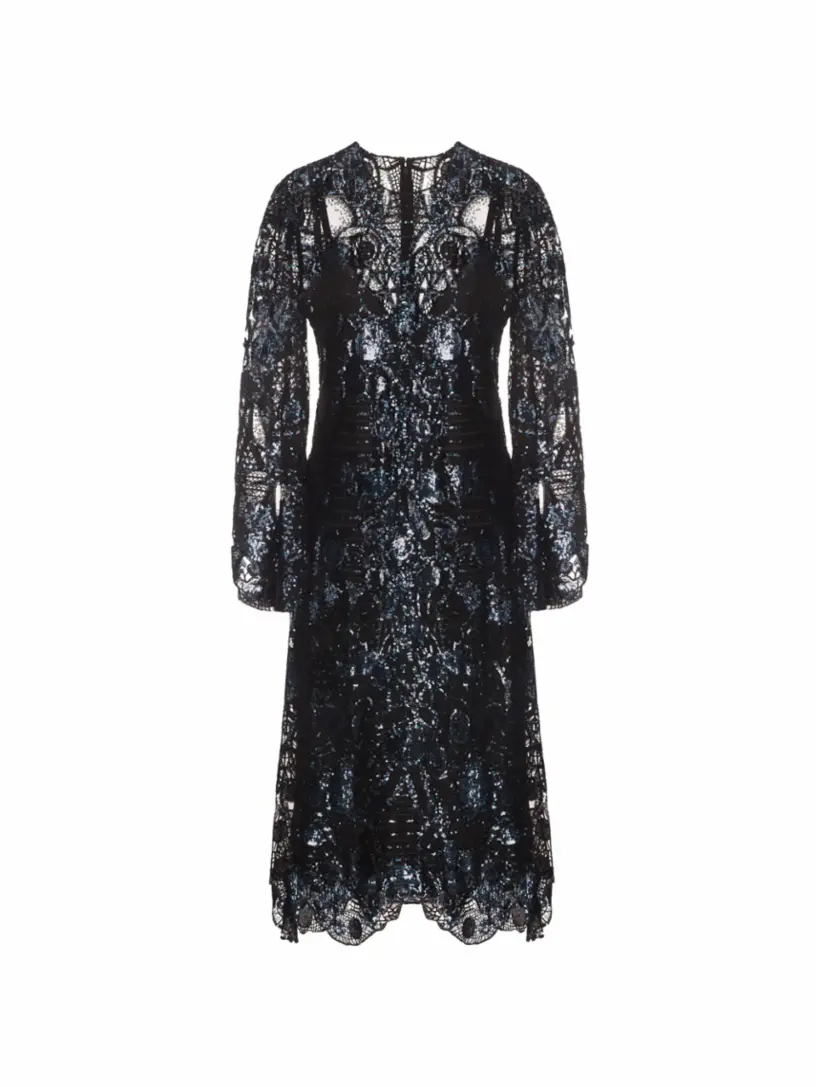 

Платье миди с пайетками Elie Saab, черный