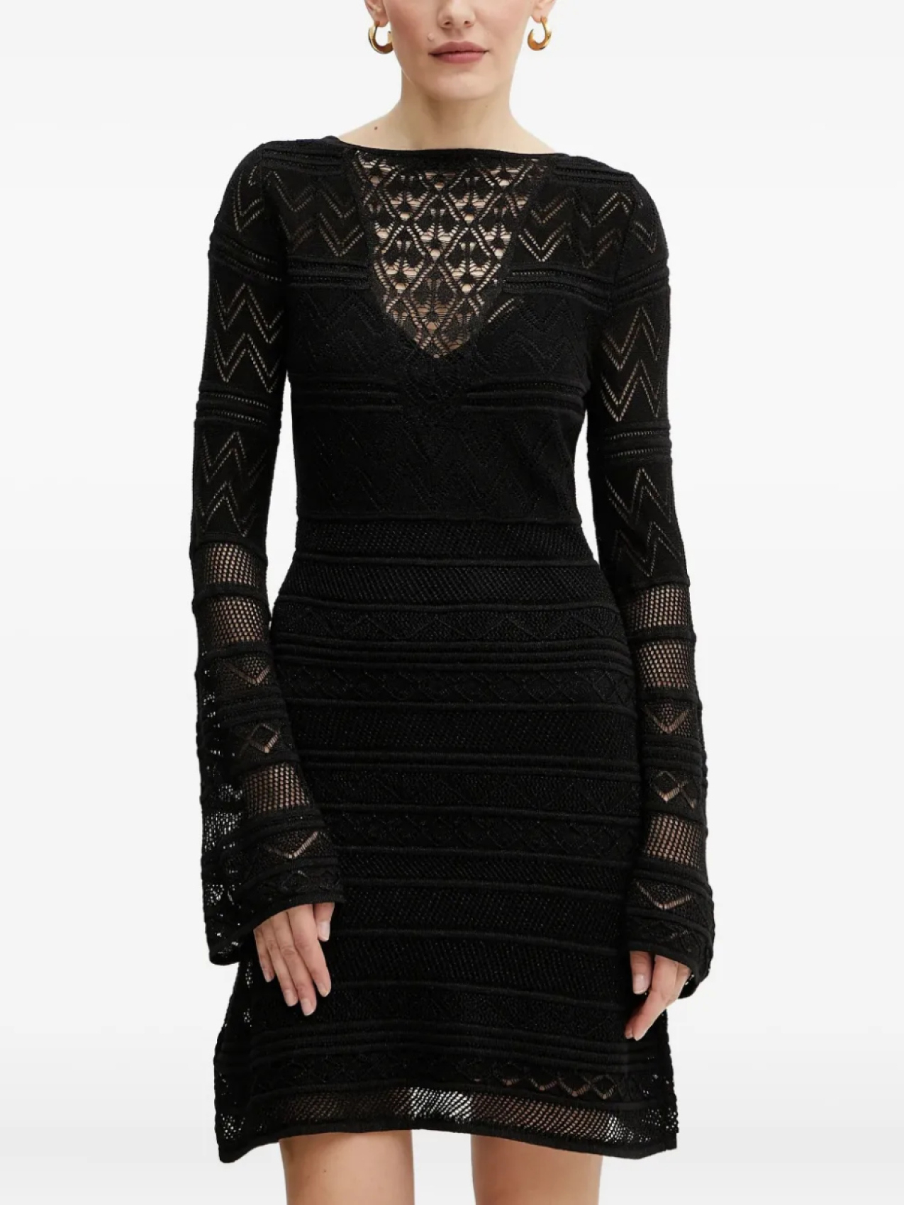 

GUESS USA ажурное мини-платье, черный