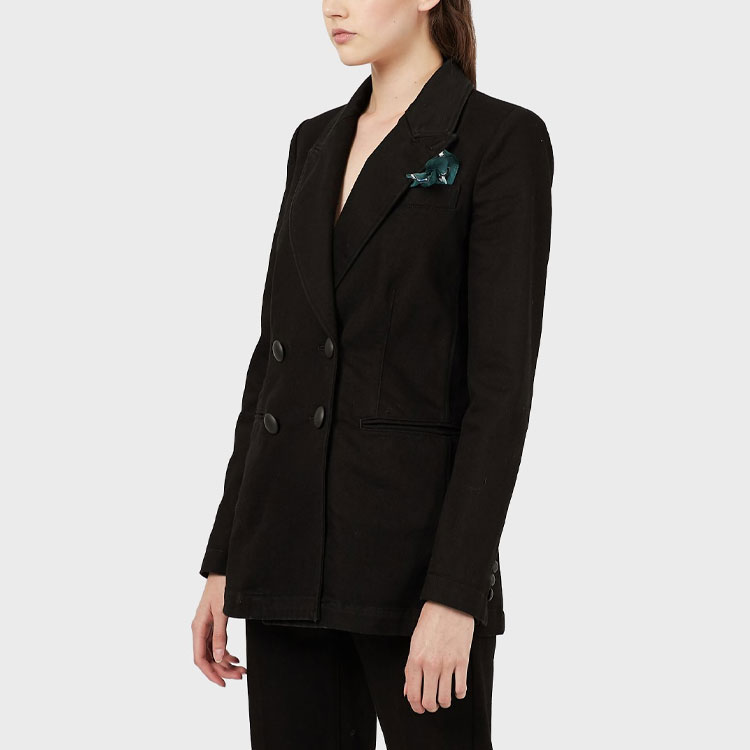 Пальто FW21 Business Suit для женщин EMPORIO ARMANI, черный — фото 4