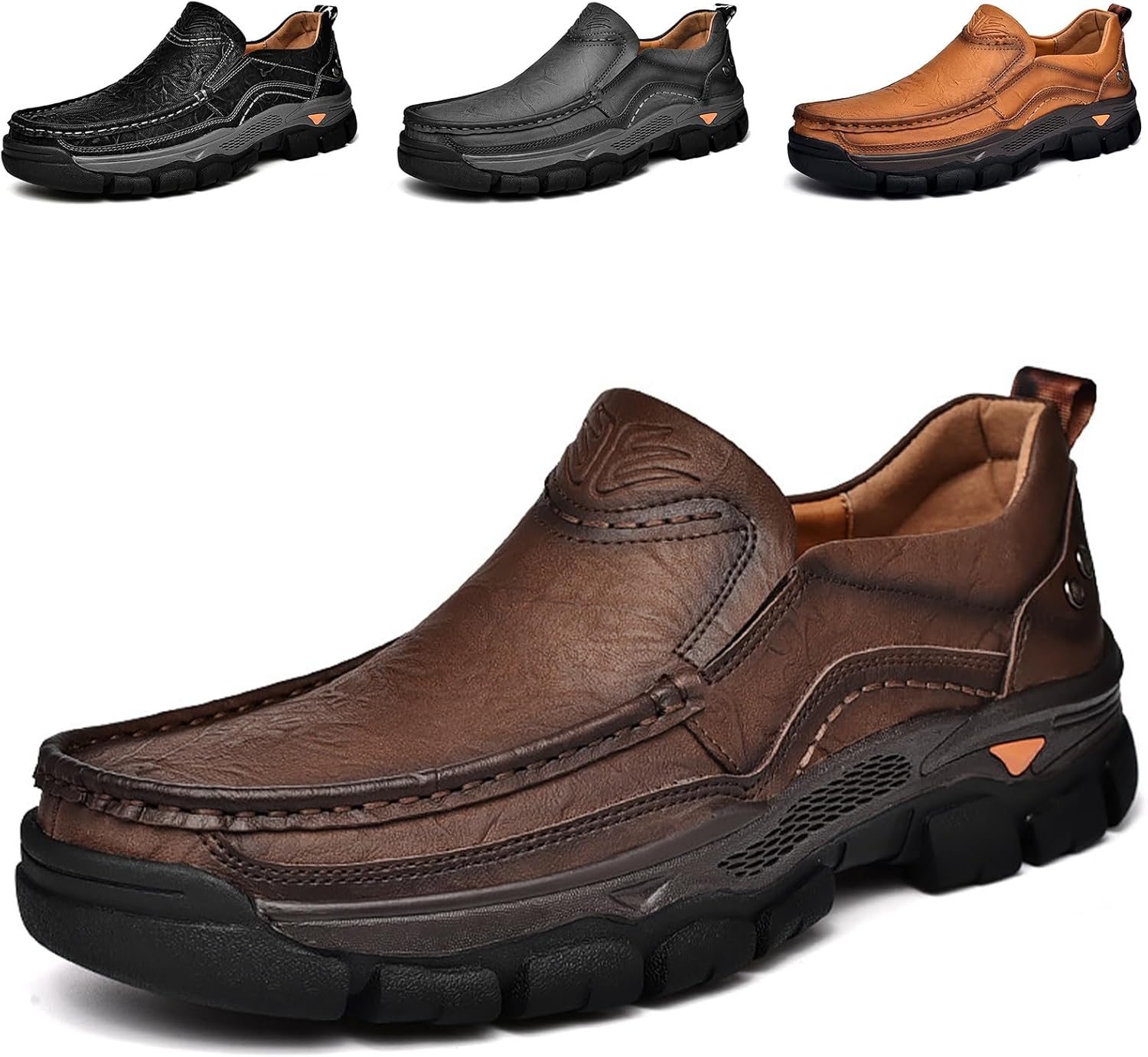 

Мужские кожаные слипоны Crepuscute, летние удобные прогулочные туфли, модные деловые и туфли, хаки