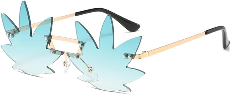 

Женские солнцезащитные очки MUTYNE с безободковой оправой в виде кленового листа, роскошные очки в металлической оправе для пляжа и вечеринок, солнцезащитные очки UV400, C04