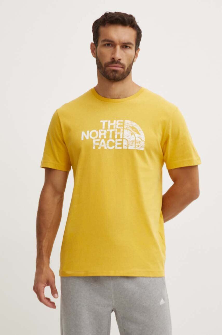 

Хлопковая футболка The North Face, желтый
