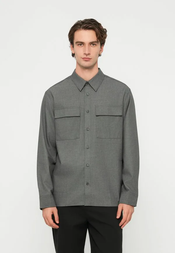 Меланж, простая рубашка Calvin Klein, Charcoal Heather