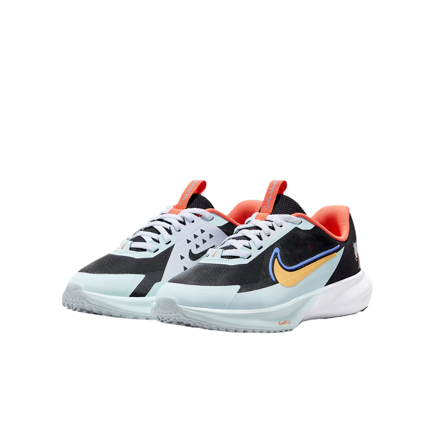 Детские кроссовки SONIC FLY Mesh Breathable Low top Unisex Nike, Black/White/Glacier Blue/Topaz Gold — фото 4