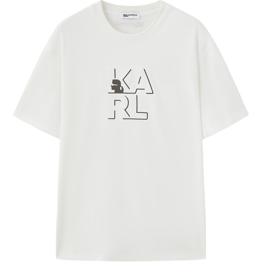 

Karl Lagerfeld / Karl Lagerfeld Jeans Мужские белые футболки с круглым вырезом средней высоты, Белый, Karl Lagerfeld / Karl Lagerfeld Jeans Мужские белые футболки с круглым вырезом средней высоты