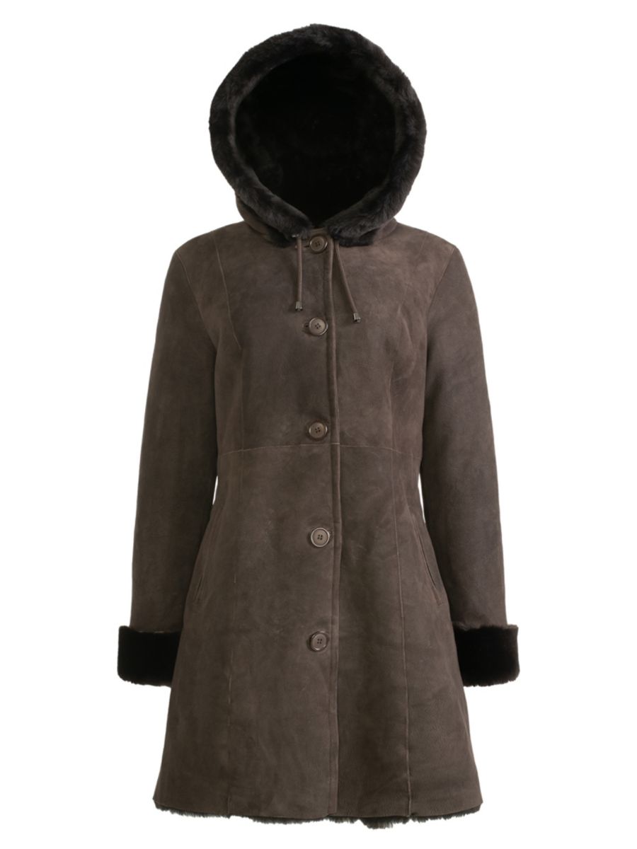 

Классический крой пальто с капюшоном из овчины Made For Generations WOLFIE FURS, цвет Cocoa Brown, Коричневый, Классический крой пальто с капюшоном из овчины Made For Generations WOLFIE FURS, цвет Cocoa Brown