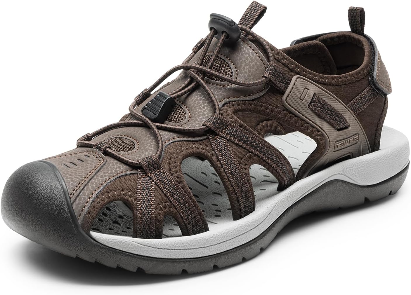 

Мужские сандалии DREAM PAIRS для треккинга, водных видов спорта, пляжа и активного отдыха, удобные повседневные с закрытым носком, летние сандалии, коричневый