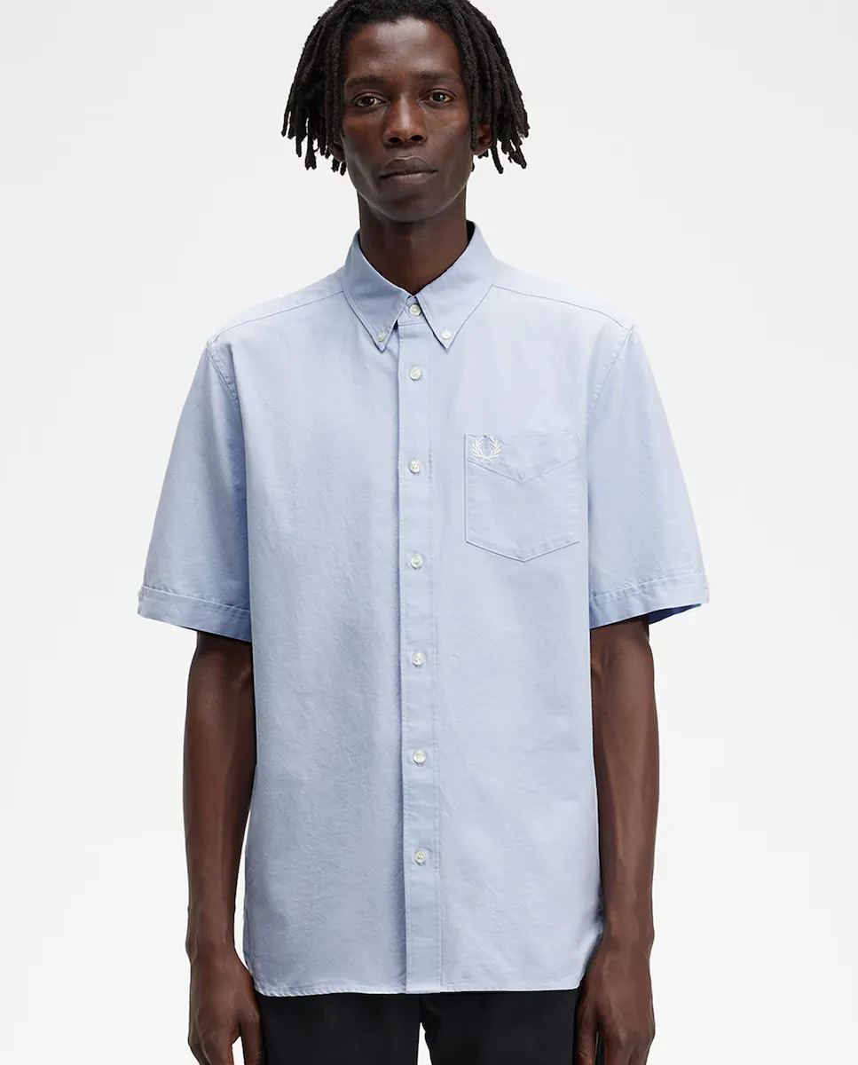 

Мужская рубашка с короткими рукавами и карманом Fred Perry, синий