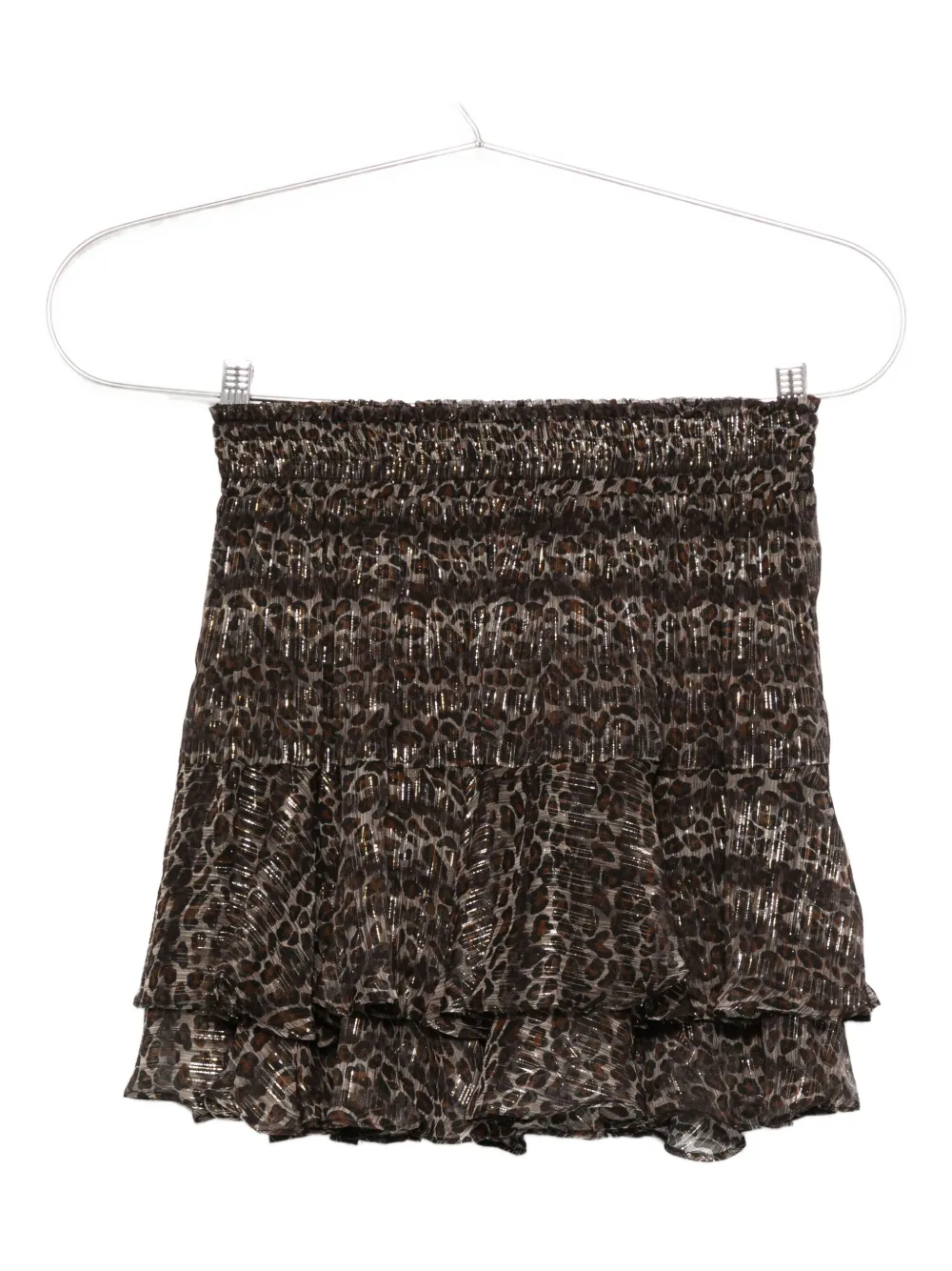 

Юбка мини с оборками и леопардовым принтом MC2 SAINT BARTH, черный