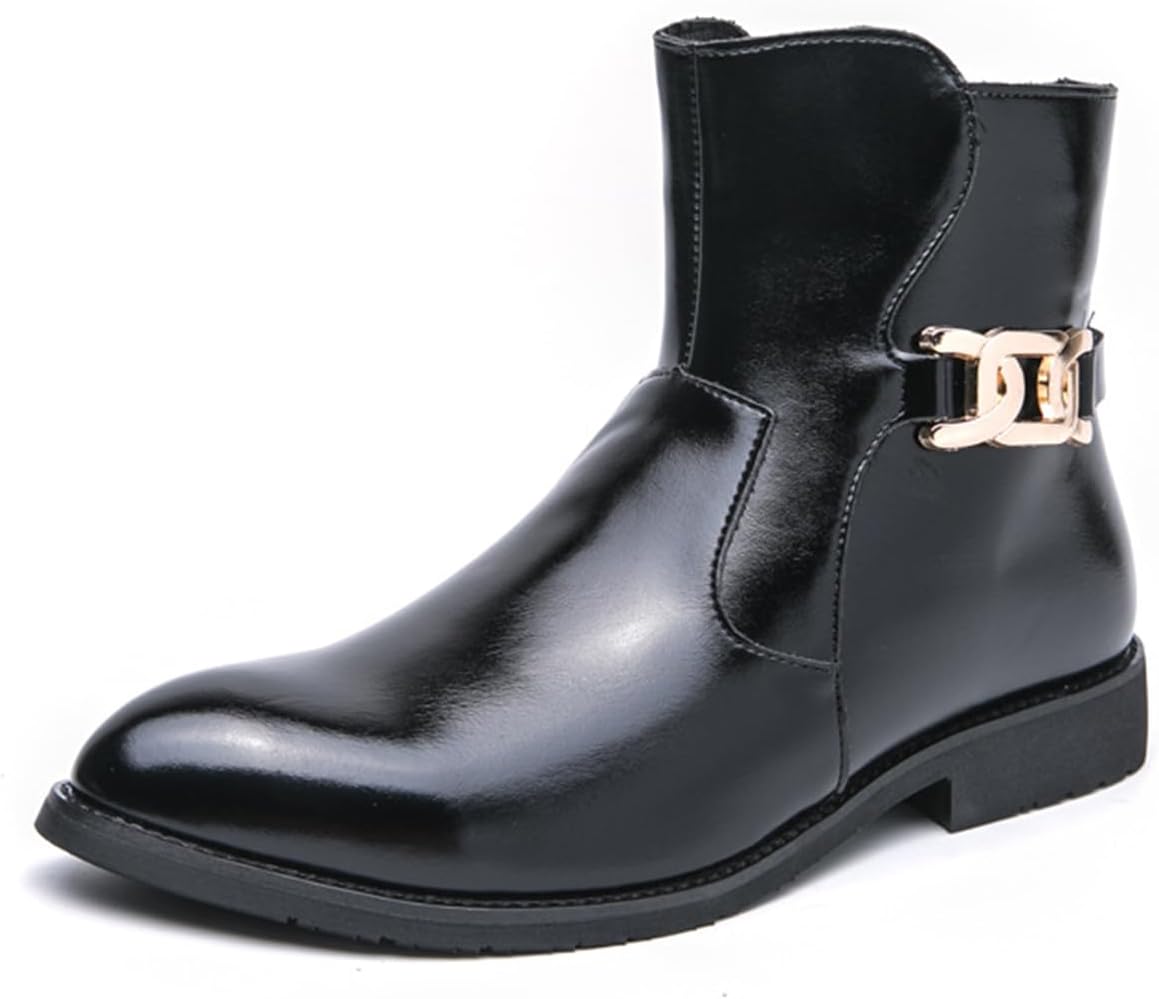 

Зимние ботинки Dacnakby из кожи, ботильоны с пряжкой, черные, противоскользящие ботинки для мужчин