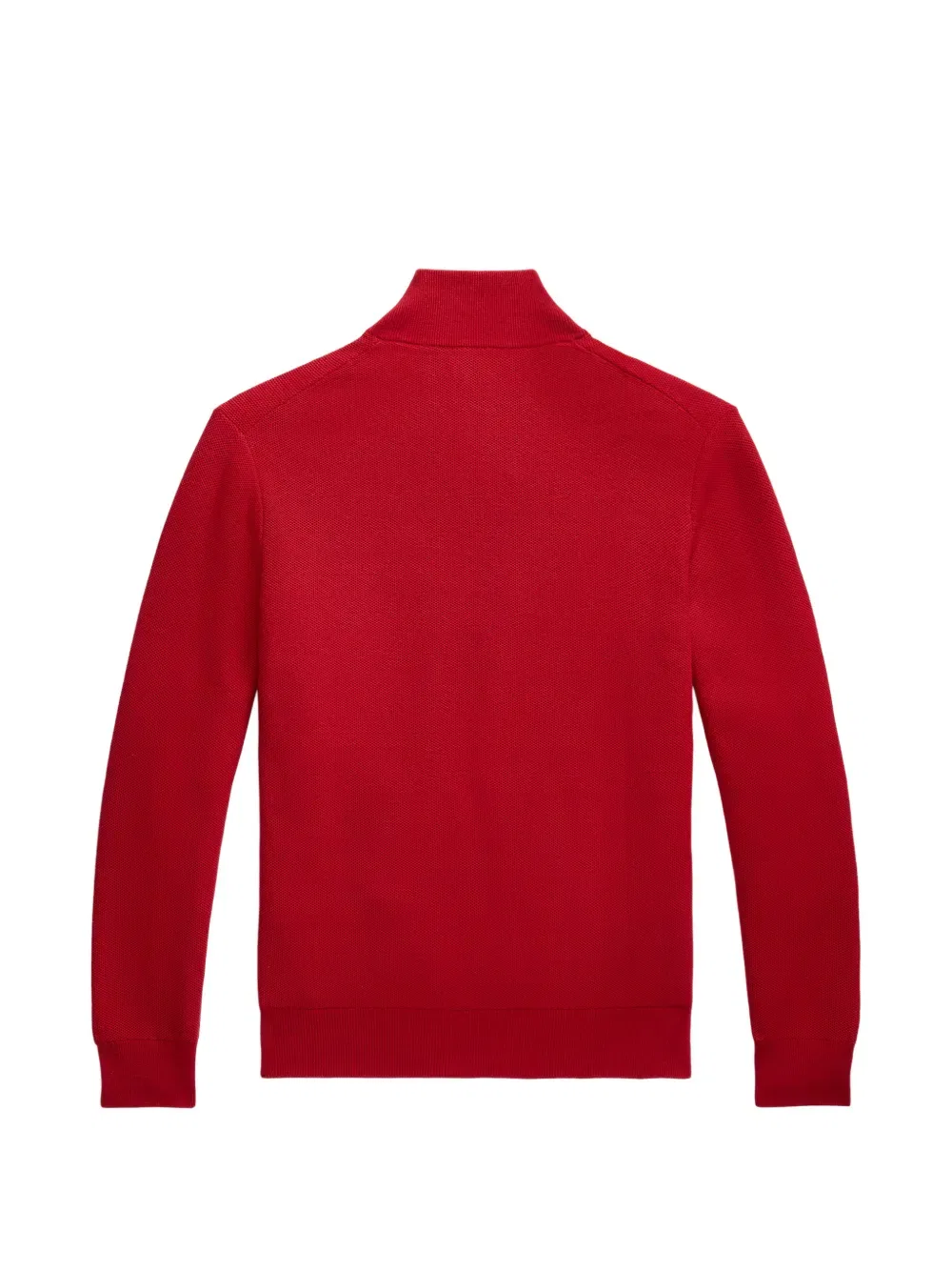 Свитер с вафельной вязкой и застежкой-молнией до середины груди Polo Ralph Lauren, красный — фото 2