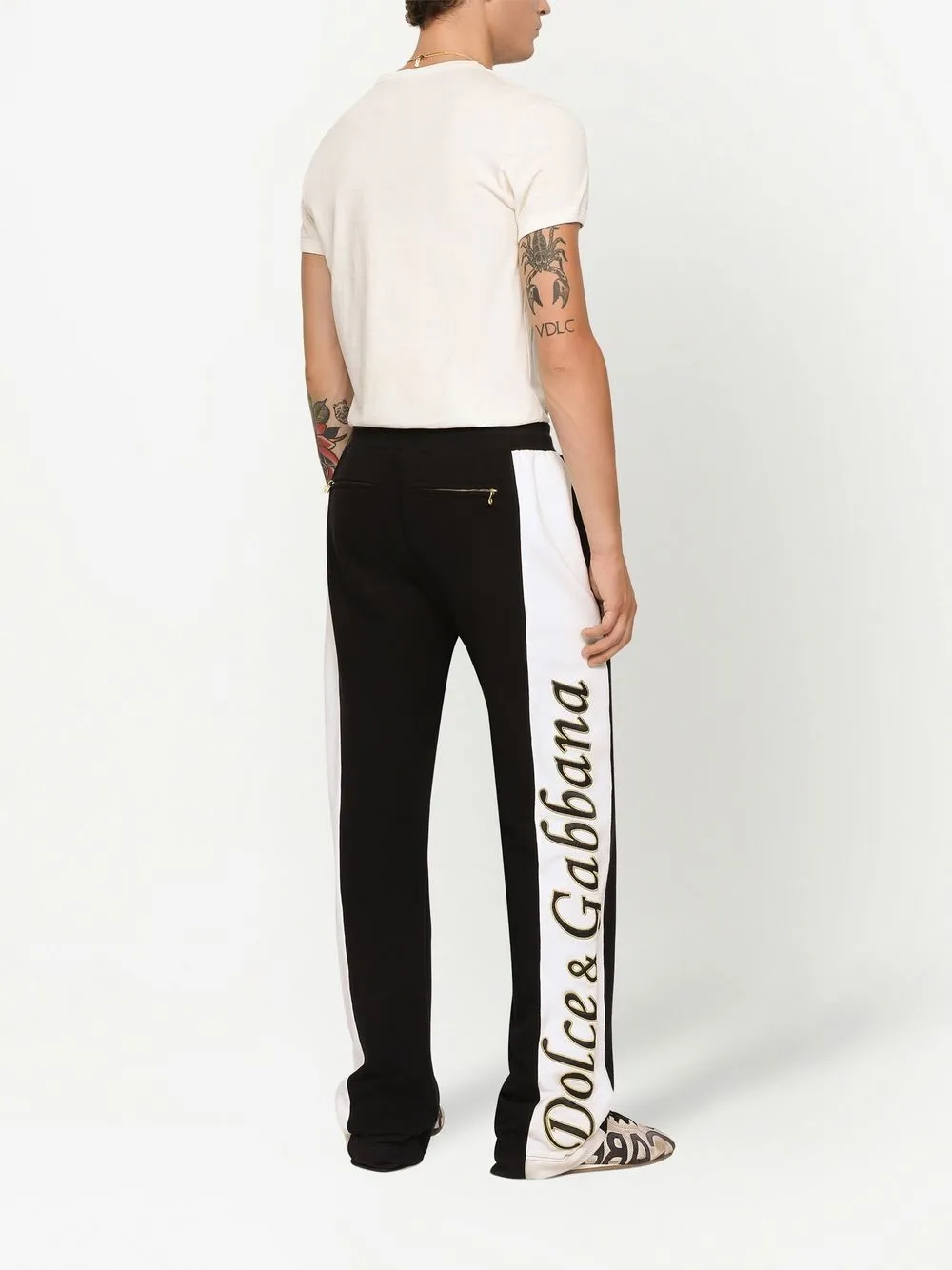 Спортивные брюки с вышивкой DOLCE & GABBANA, черный — фото 4