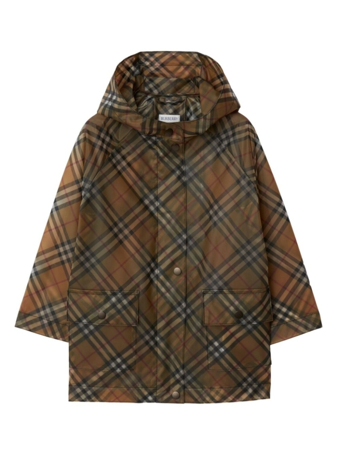 

Burberry Kids парка с капюшоном и принтом Vintage Check, коричневый