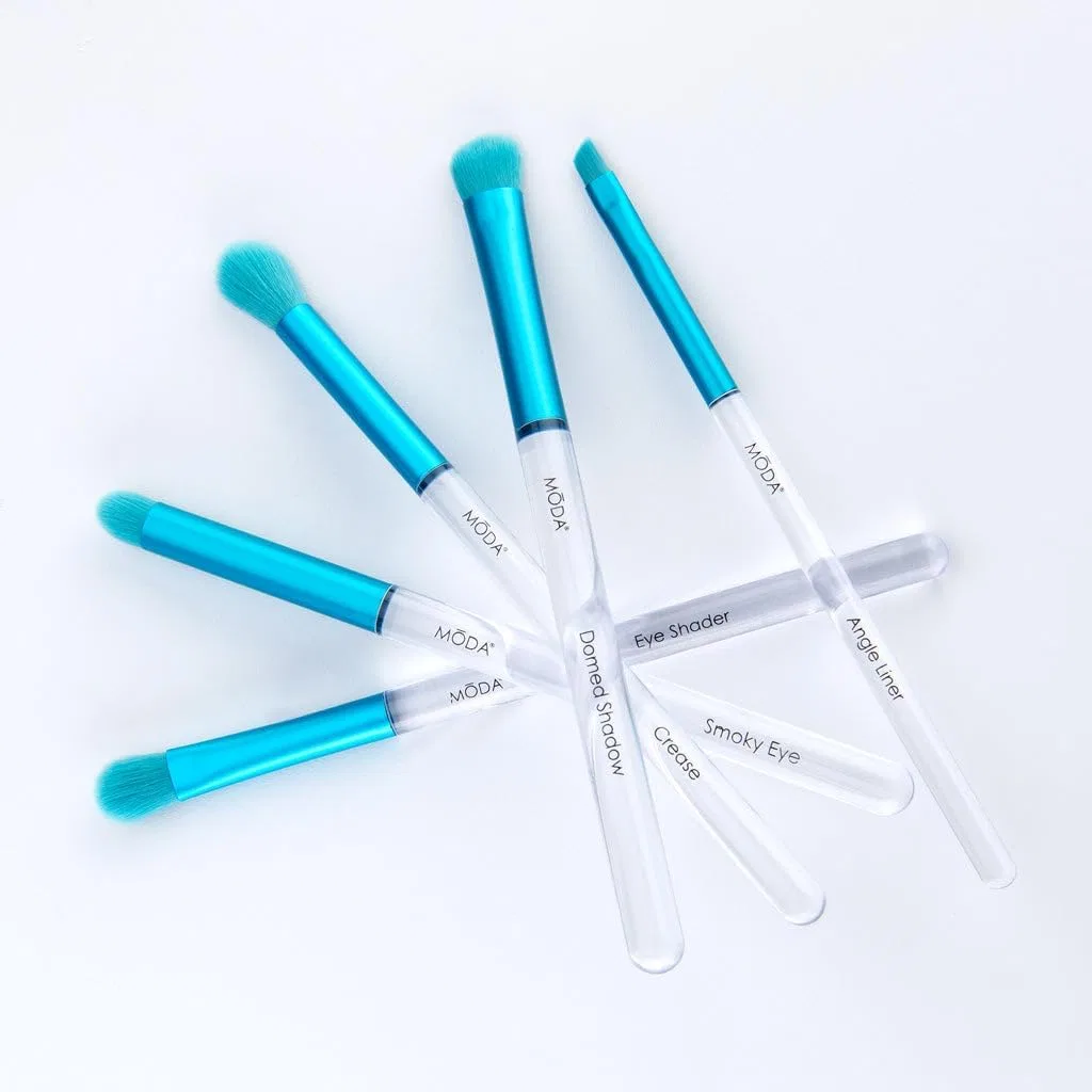 Набор кистей для глаз MODA BRUSH EYE DEFINING 5 предметов, прозрачный — фото 2