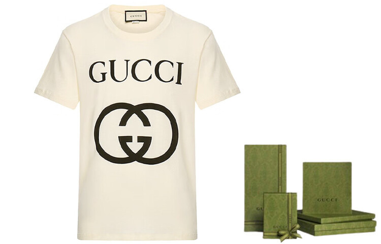 

Футболка Gucci Unisex, белый / черный