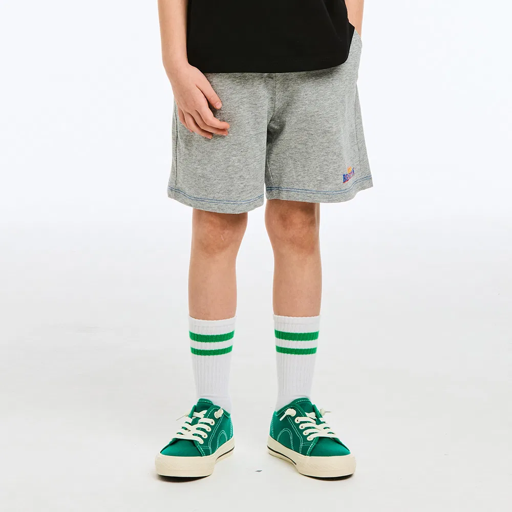 Детские шорты Benetton Kids с графическим принтом, меланжевый серый