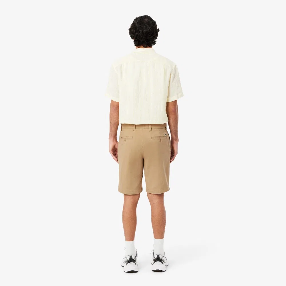 Мужские твиловые шорты-чиносы бермуды бежевые от Lacoste — фото 3