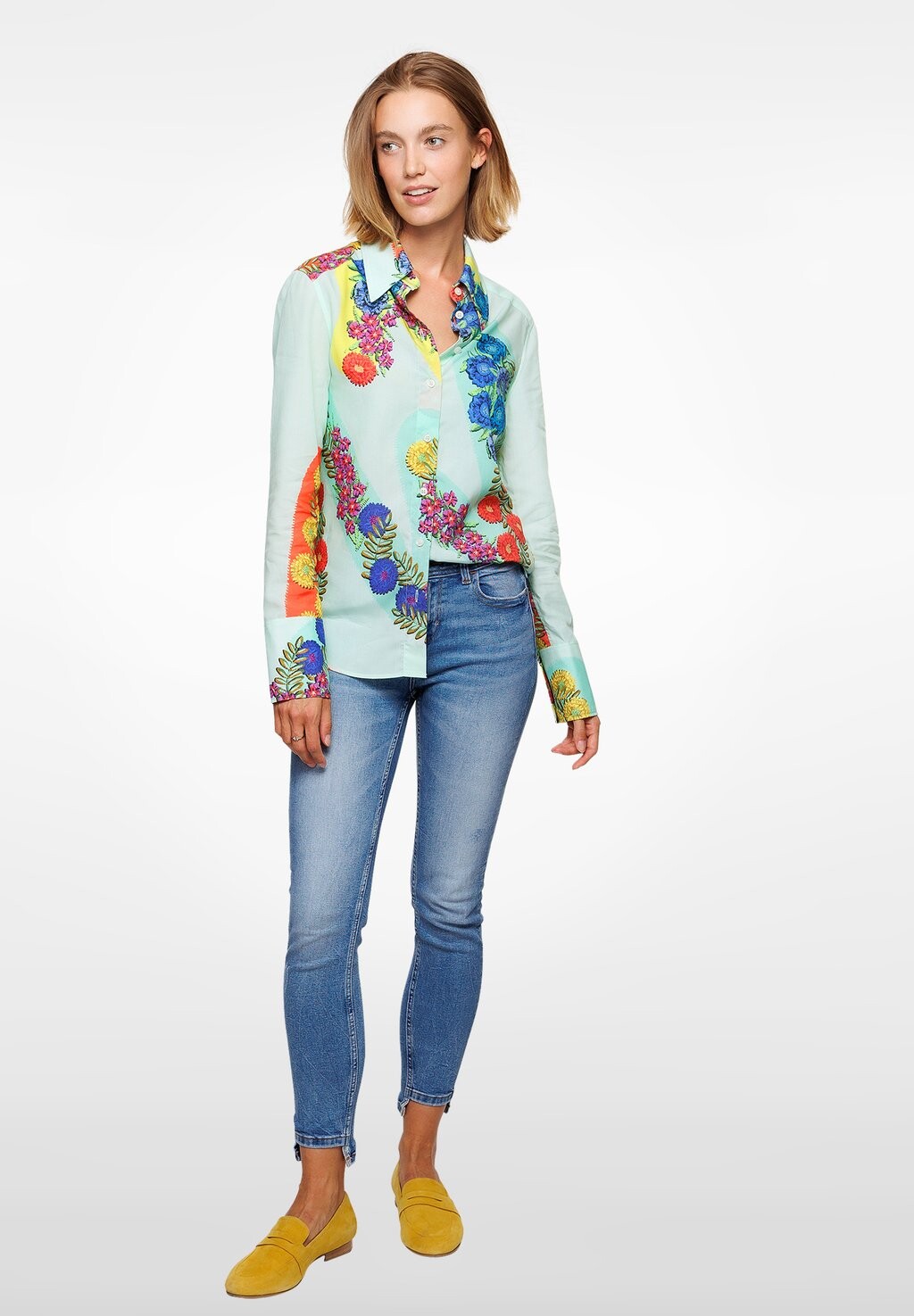 

Блузка на пуговицах ELEGANTE FREIZEIT CURVY FOWER Kragnart, зеленый