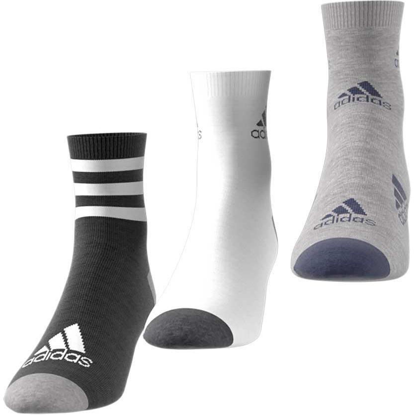 Графические носки носки до щиколотки женские набор из 3 пар Adidas, 3 pack (черный+белый+mediumсерый) — фото 3
