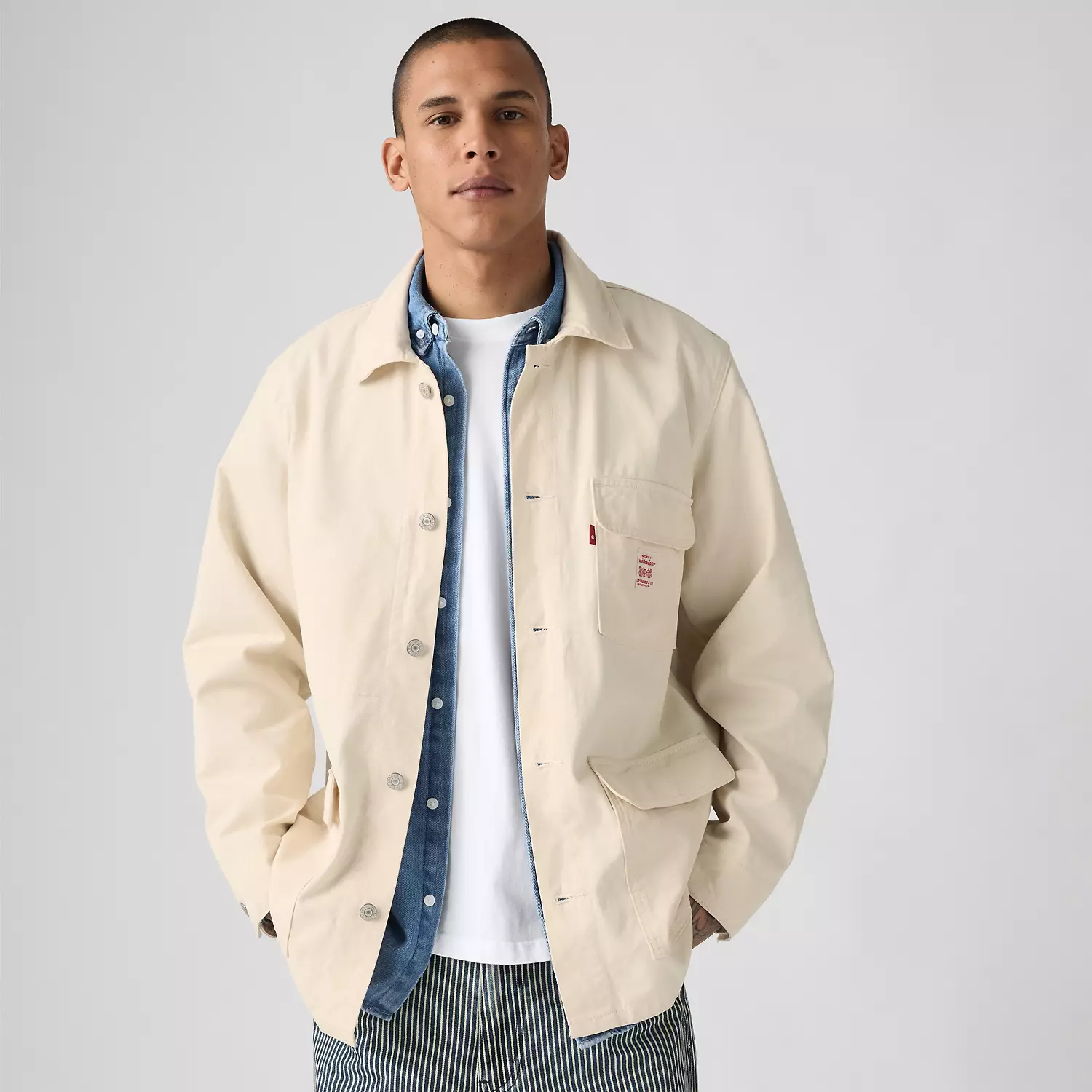 

Куртка-рубашка Levi's, цвет Ecru Greige - White