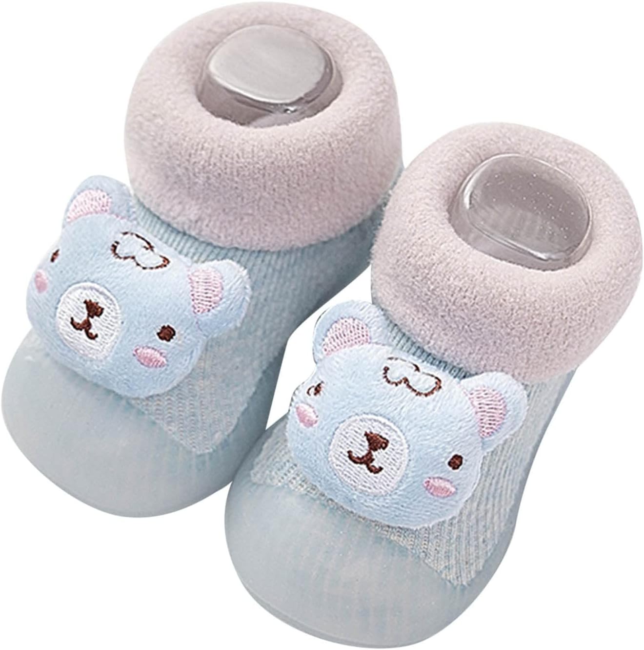 

Малыши Мальчики Девочки Пинетки с Животным Мотивом Первые Шаги Милые Плюшевые Нескользящие Ботиночки на Лодыжку Зимние Теплые Уютные Ботиночки Generic, D