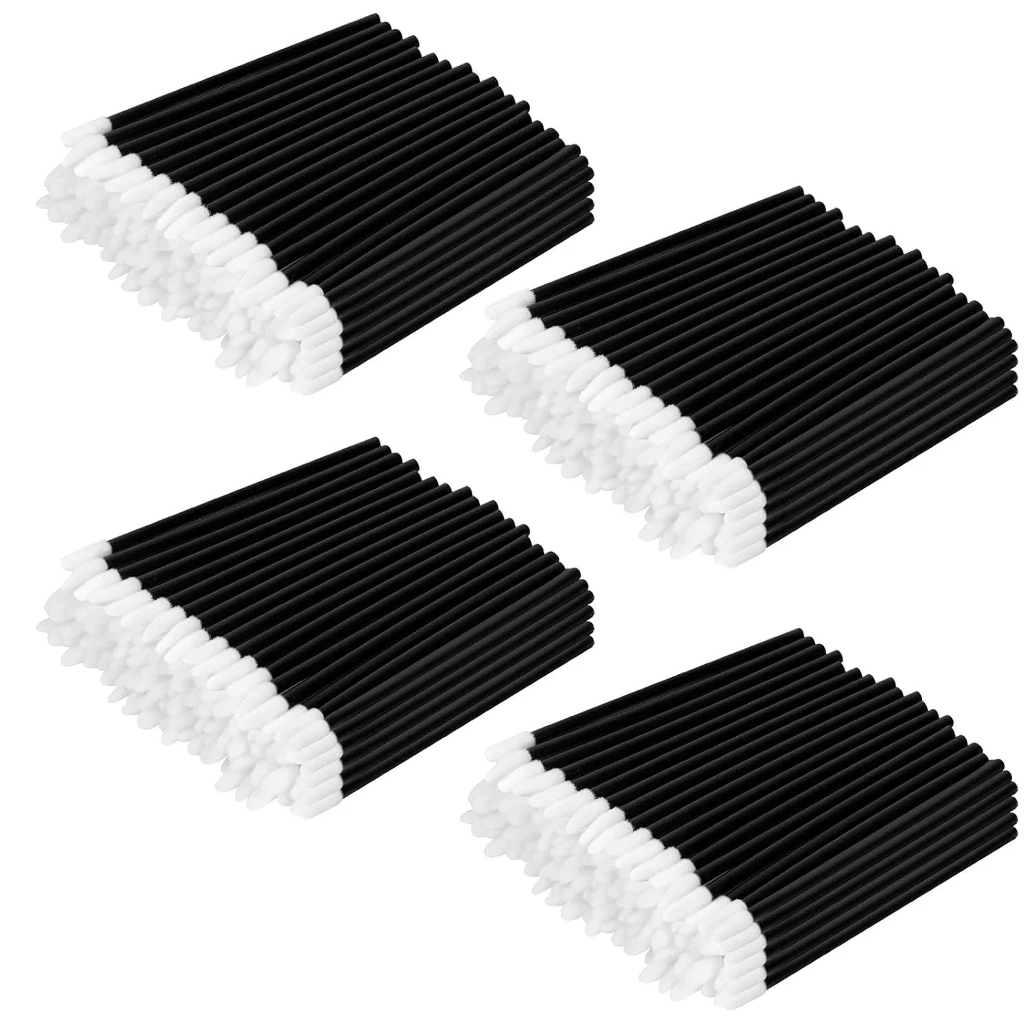 Набор из 200 одноразовых кистей для губ Alaoo, Black 200 Pieces (4 Packs)