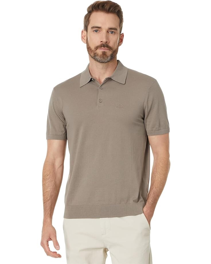 

Поло Armani Exchange Cotton Knit Polo, цвет Driftwood