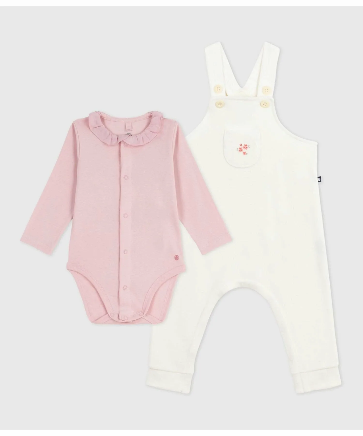 Детский комплект из 2 предметов PETIT BATEAU, Off-white/light pink