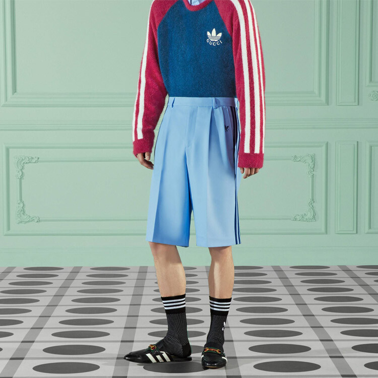 Шорты мужские Adidas Originals X Gucci, синие — фото 4