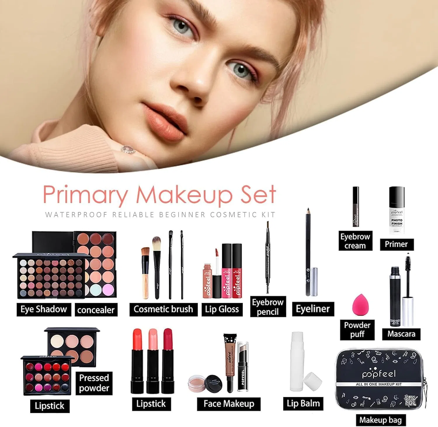 Набор косметики POPFELL Full Beauty Makeup Cosmetic Set 24 предмета Popfeel — фото 2