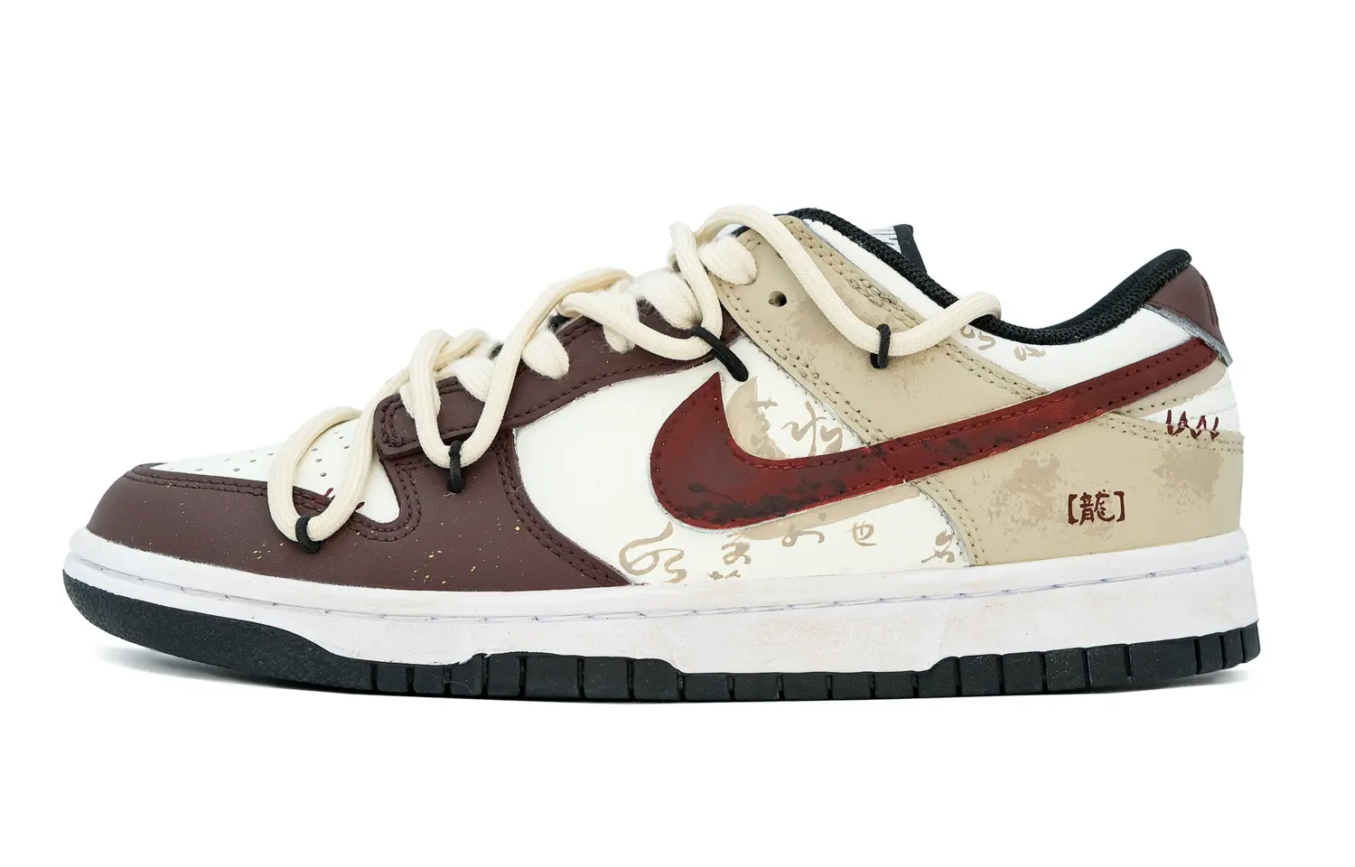

Кроссовки Nike Dunk Skateboarding Shoes Men Low-top White, цвет Burgundy