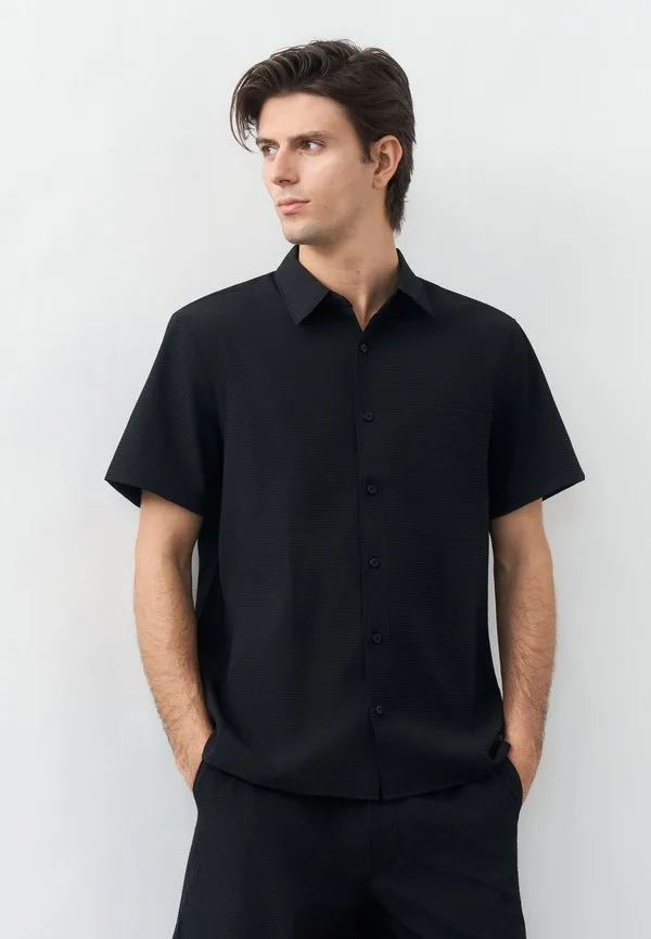 Классическая рубашка из плотной жатой ткани Calvin Klein, Black