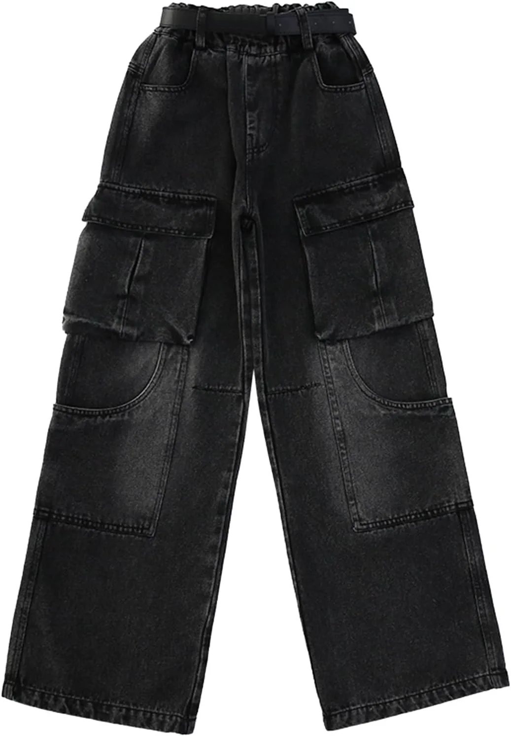 Джинсы для девушек Boyfriend Loose с карманом Baggy Wide Leg
