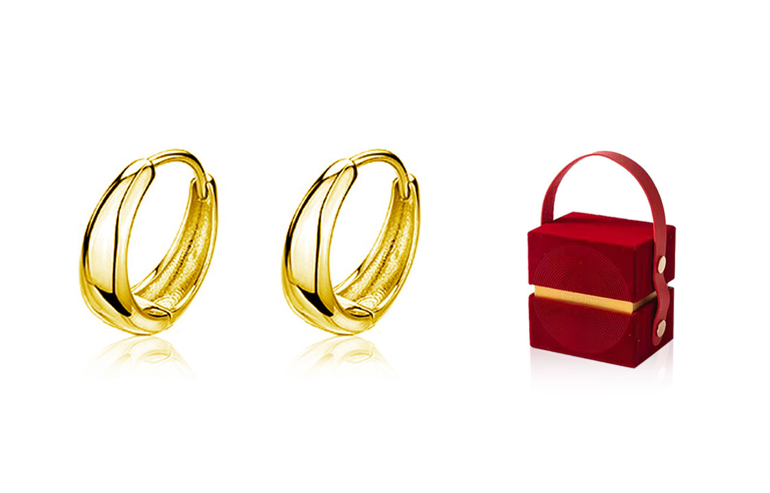 

Серьги унисекс GIFU, Plain Hoop Earrings [Gold] + [Zhaohuaru Gift Box]