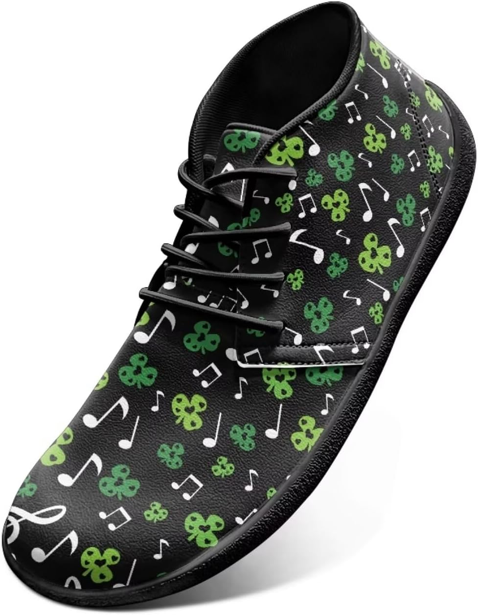 

Обувь для ходьбы ко Дню Святого Патрика - кроссовки с нулевым перепадом высоты подошвы, нескользящая обувь для путешествий для мужчин Watdotory, Love Leaf Music Note