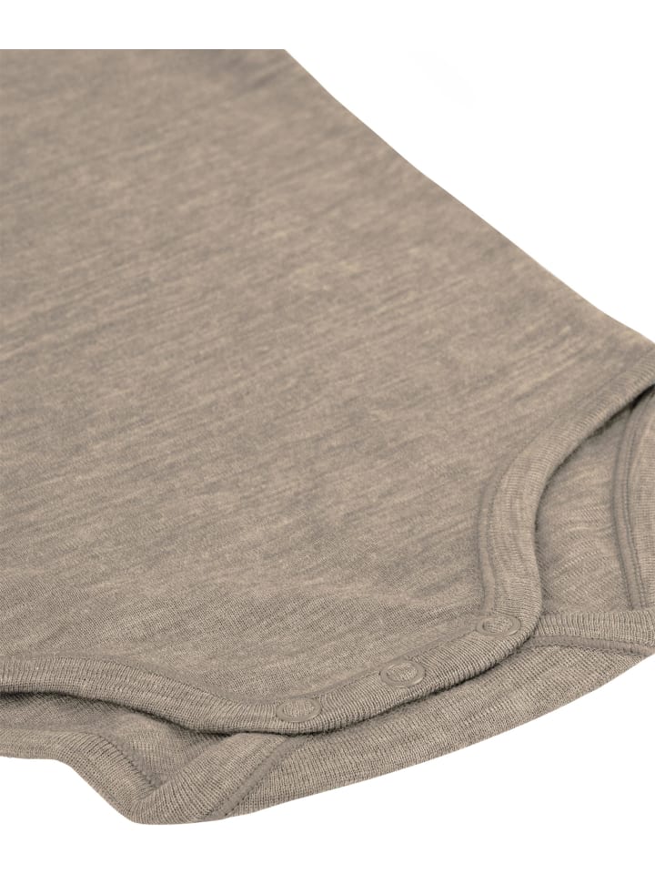 Normani Outdoor Sports Детский боди из шерсти мериноса, боди с длинными рукавами и запахом, бежевого цвета — фото 4